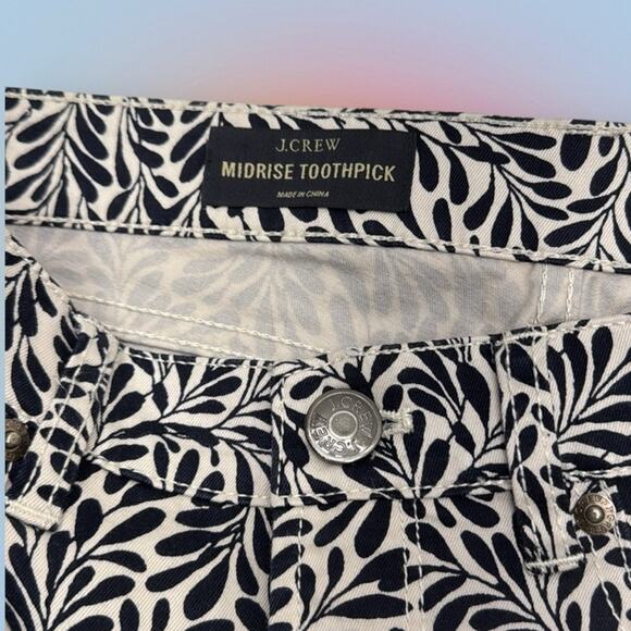 J. CREW Women’s 26 Black White MIDRISE TOOTHPICK Jeans - Picture 2 of 4